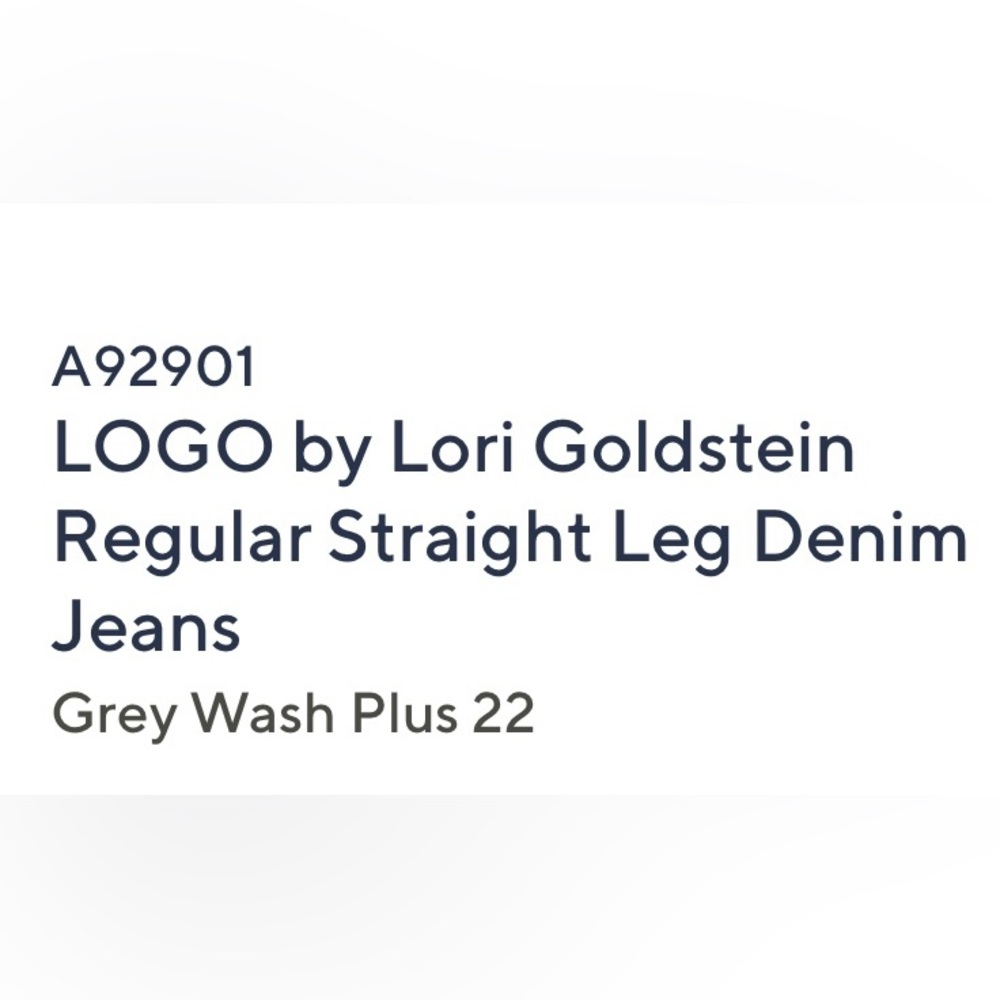 LOGO by Lori Goldstein Regular Straight Leg Denim Jeans in Grey